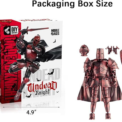Medieval Action Figures,Knight Armor Action Figure,Multi-Jointed Movable Robot Mannequin T13,Dummy 13 Action Figure(Assembly Required) (C-Red)