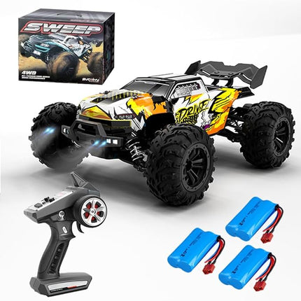 X-Verse 16102PRO 1:16 Fast Brushless RC Car for Adults, Max 50 mph, 4X4Off Road Remote Control Truck, 4WD High Speed Drift RC Car, All Terrain RC Truggy(3 Battery)