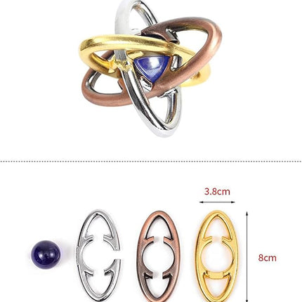 FantasyDay 5 Pcs Brain Teaser Puzzle,Metal Puzzle, Unlock Interlock IQ Test Game, Magic Trick Toy Gift for Kids and Adults