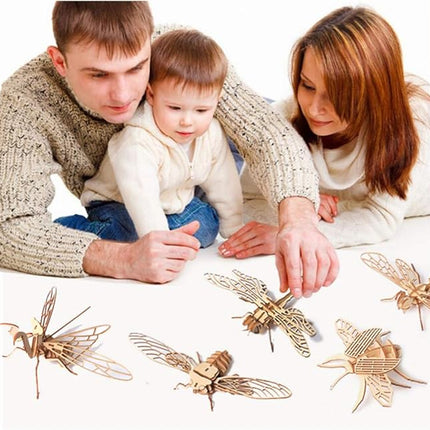 3D Wooden Insect Puzzle - 6 Piece Set Insect Animal Skeleton Assembly Model Puzzle - DIY Wooden Crafts 3D Puzzle - STEM Toys Gifts for Adults & Teens Birthday Gifts Christmas