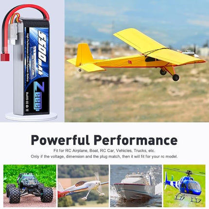 Zeee 3S Lipo Battery 5500mAh 11.1V 80C with T Connector Soft Pack Battery for Airplane Helicopter F450 Quadcopter Car Truck Boat RC Hobby (2 Pack)