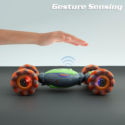 Gesture Sensing RC Stunt Car for Boys 6-12, 4WD Remote Control Toy With Lights Music, Best Birthday Gift for Kids, 2.4Ghz Hand Control Drift