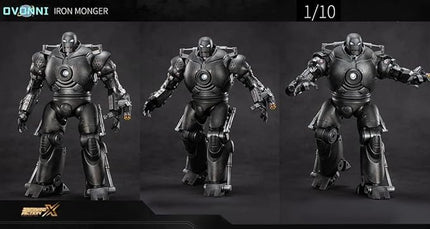 OVONNI 9 Inch LED Iron Monger Toy,Exquisite Painting 20 Joints Movable Collectible Action Figure,Light with Chest and Eyes