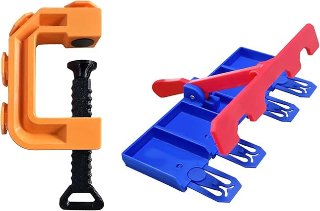 Clamp and 4 Lane Starter Gate Compatible with Hot Wheels(4 Lane Starter Gate + Clamp Combo)