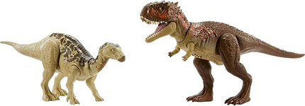Mattel Jurassic World Survival Instincts Roarin' Battle Pack Set with 2 Action Figures, Roar Strikers Iguanodon & Skorpiovenator Dinosaur Toys