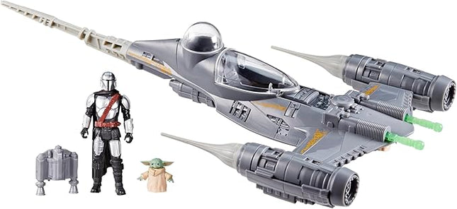 STAR WARS Epic Hero Series The Mandalorian's N-1 Starfighter Ship, 4-Inch Scale Grogu & Mandalorian Action Figures, Toys for Boys & Girls Ages 4+