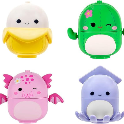 BLDR Squishmallows Buildable Figure Multipack - Junie The Banana, Maritza The Cactus, Shea The Cthulhu, Stacy The Squid - Squishmallows Fans 8+, 0141