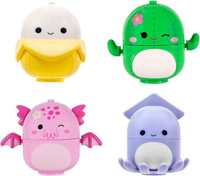 BLDR Squishmallows Buildable Figure Multipack - Junie The Banana, Maritza The Cactus, Shea The Cthulhu, Stacy The Squid - Squishmallows Fans 8+, 0141