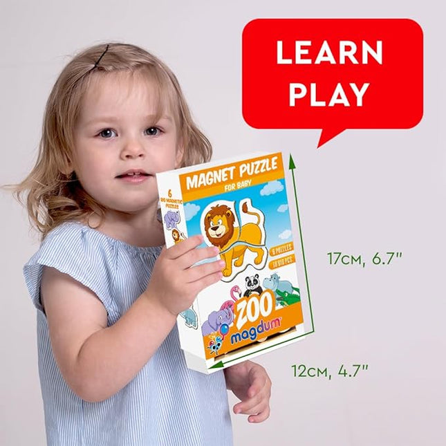 Zoo Magnetic Puzzles for Kids - 5 Big Magnetic Animals for Baby - Travel Toys for for Toddlers - Magnet for Refrigerator - Travel Games - Baby Educational Gift - Puzzle for Preschooler