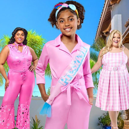 Rubies Girls Barbie Movie President Barbie Costume Jumpsuit with Headband and Sash