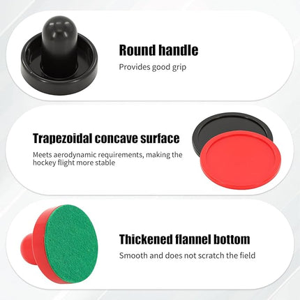 16Pcs Air Hockey Pucks and Paddles, Great Goal Handles Pushers Replacement Accessories for Game Tables(4 Pushers, 4 Pads, 8 Pucks)