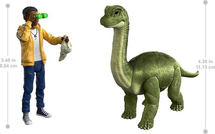 Jurassic World Camp Cretaceous Darius and Baby Brachiosaurus Human and Dino Pack with 2 Action Figures and 2 Accessories, Toy Gift Set and Collectible
