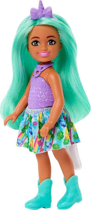 Barbie Unicorn-Inspired Chelsea Doll with Green Hair, Unicorn Toys, Horn Headband and Detachable Tail