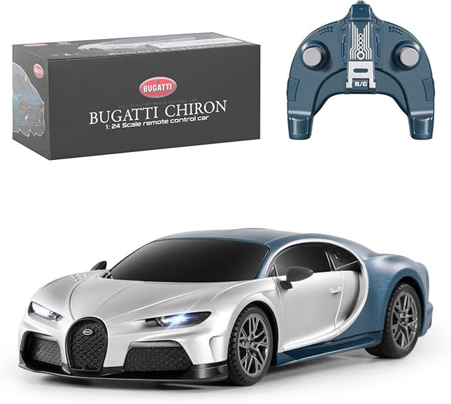 MIEBELY Remote Control Car - 1/24 Scale Fast Rc Race Car, Bugatti Chiron 3.7V 500 mAh Toys with Headlight, Racing Hobby Model Birthday Ideal Gifts for Adults Kids Boys Age 6 7 8 9 10 Year Old