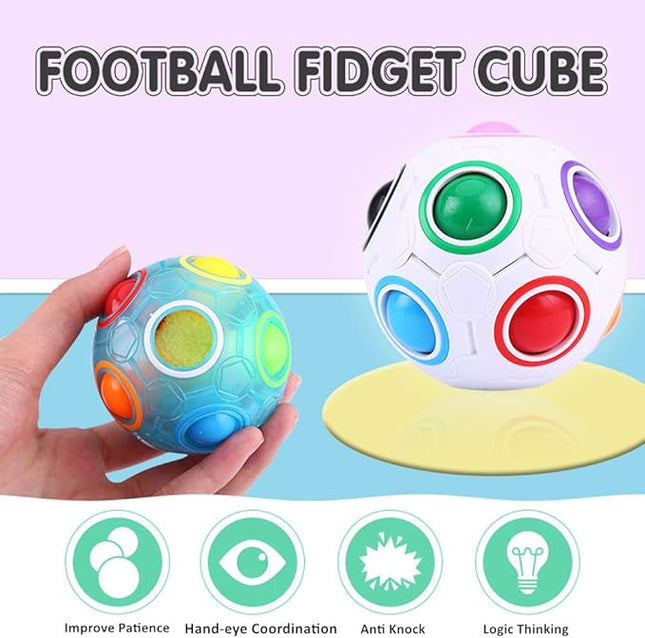 Moruska Rainbow Puzzle Ball Cube Color Shift Ball Puzzle Brain Teaser Fidget Toy Road Trip Activities for Kids and Adults Stocking Stuffers for Boys Girls