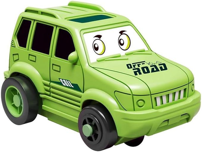 The Small Car Perfectly Designed for Puzzle Racer Kids Car Track,Adding Vehicles, and Adding Game Members, Add Fun to The Game (All Vehicle, Airplane+Jeep+Motorboat+Red Car)