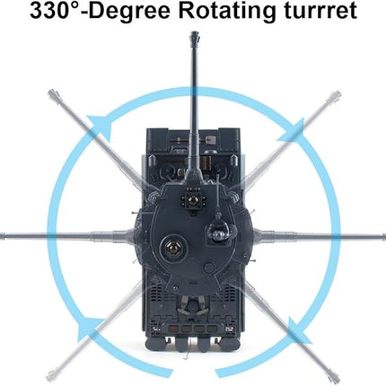 Rc Tanks,1:28 WW2 German Tiger Army Tank Toys for Boys,9 Channels Remote Control Vehicles with Sound and Light,RC Military Toys for Kids Boys Girls(Gray)