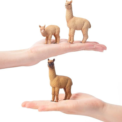 Toymany 8PCS Realistic Alpaca Figurines Llama Figures - Plastic Forest Jungle Animal Figurines, Christmas Birthday Toy Gift for Kids Boys Girls