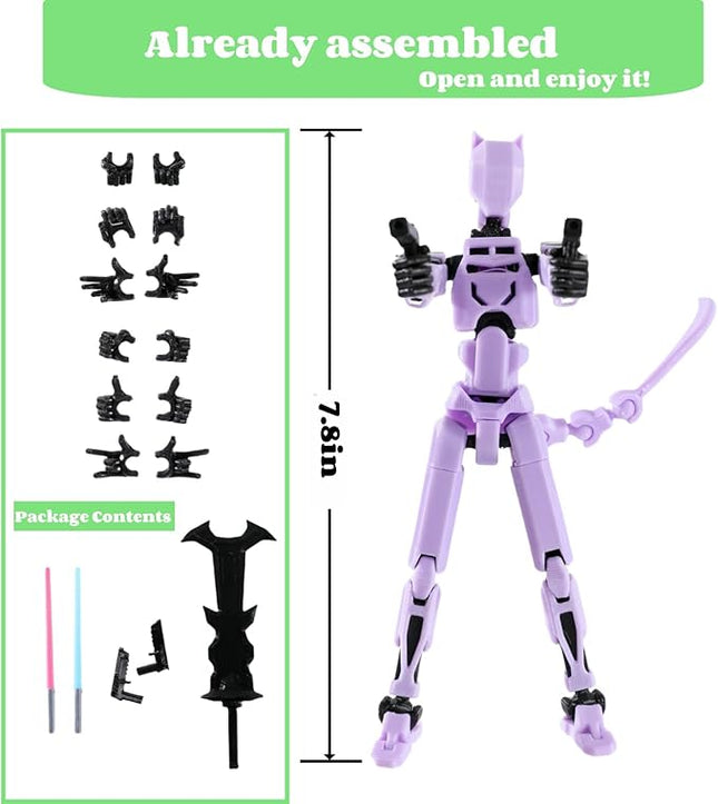 Large 7.8in T13 Action Figure Assembly Completed, 3D Printed T13, Titan 13 Dummy 13 Action Figure Lucky 13 Action Figure Collectors Desktop Decorations