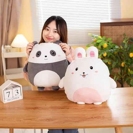 Soft Flat Rabbit Plush Hugging Pillow Cute White Rabbit Stuffed Animal Bunny Plushies Toys Kids Bunny Anime Cushion for Birthday, Valentine's Day, Christmas...12 Inch