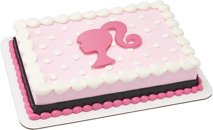 Barbie Cake Toppers | 2 Pack | Large Barbie B and Silhouette Cake Decorations, Pink and Black Ready To Use Toppers, Food Safe