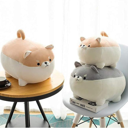EHOTONG Shiba Inu Dog Plush Pillow, Corgi Stuffed Animal Plush Toy Hug Pillow Gifts for Girl Boy (Brown, 19.6in)