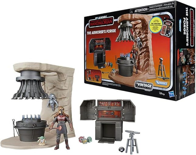 STAR WARS The Vintage Collection The Armorer’s Forge, The Mandalorian 3.75 Inch Collectible Playset with Action Figure