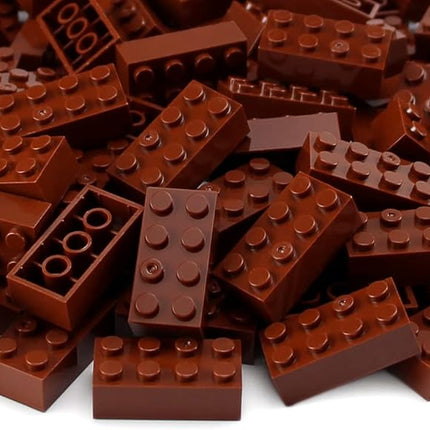 Feleph 2x4 Bricks 320 Pieces Reddish Brown Parts Building kit Creative Play Set Classic Blocks Toy Accessories Compatible with 3001 Major Brands (Reddish Brown)