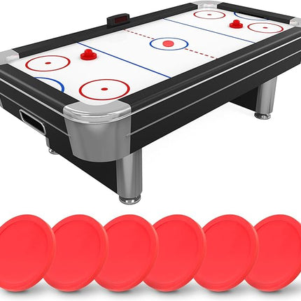 6 Pack 3 1/4 Inches Air Hockey Pucks Full Size Heavy Replacement Pucks for Air Hockey Tables (Red 82mm)