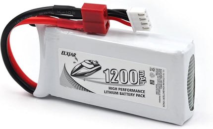 (2-Pack) 11.1V 1200mAh 30C LiPo Battery with T-Plug Replacement for WLtoys WL915 WL915-A RC Racing Boat