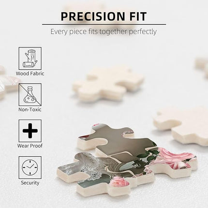 African American Jigsaw Puzzles 1000 Pieces for Adults, Bath Time Reading Scene, Black Woman Wooden Puzzle for Stress Relief, Challenging Brain Teaser & Home Decor