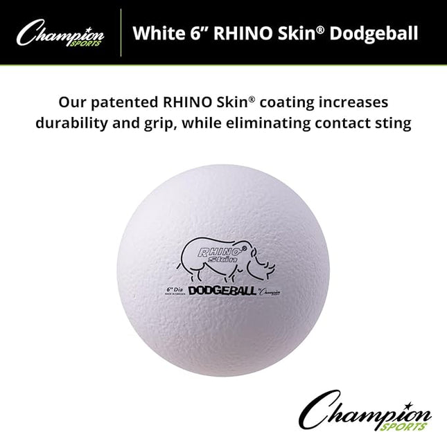 Champion Sports® Rhino Skin® Low Bounce Dodgeball Sets & Singles for Playground, PE, Backyard & League Games – Team Sports Equipment for Youth & Adults