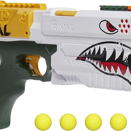 NERF Rival Kronos XVIII-500 Blaster, Breech-Load, 5 Nerf Rival Rounds, Spring Action, 90 FPS Velocity, White Color Design, Ages 14+ (Amazon Exclusive)