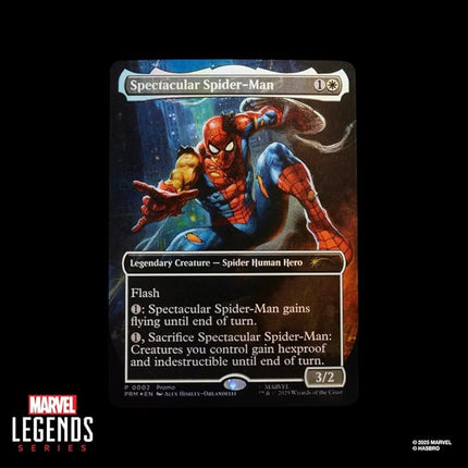 Spider-Man Marvel Legends Series Magic: The Gathering Battle-Damaged, 6-Inch Action Figure Toy & Exclusive Foil Collectible Card Game Trading Card