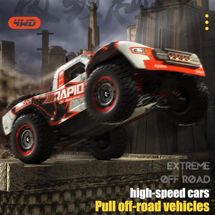 1/14 Hobby RC Truck for Adults, 30 MPH High Speed Remote Control 4WD Car, All Terrain Rock Crawler Truck for Boys 4X4 Off-Road Racing Car with 2 Batteries