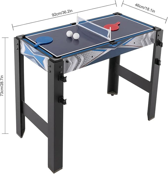 Air Hockey Table, 5-in-1 Multi Game Table for Adults, Indoor Outdoor Combo Game Table with Billiards, Basketball, Hockey, Ping Pong, Safe Archery Target Shooting, Accurate Digital LED Scoreboard