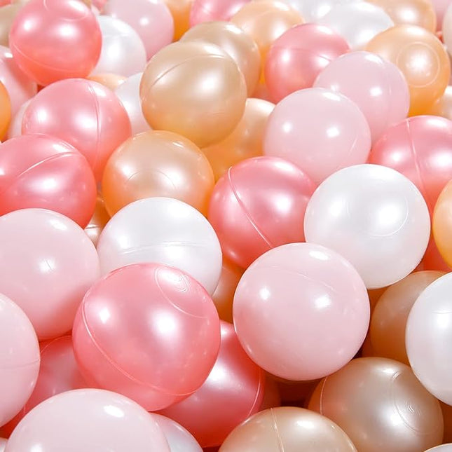 Ball Pit Balls Pack of 100 200 500 - Star and Round Set BPA Free Phthalate Free Non-Toxic Crush Proof Play Balls Soft Plastic Balls for Toddlers Baby Kids Birthday Pool Tent Party