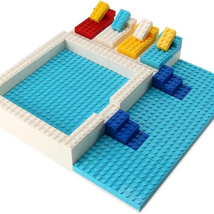 Feleph 100pcs 2x4 Bricks Medium Azure Pieces Parts Classic Building kit Creative Play Set Basic Blocks Toy Accessories Compatible with 3001 Major Brands