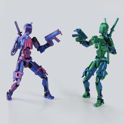 T13 Action Figure (Assembly Completed) Titan 13 Dummy 13 Action Figure Robot 13 Figure 3D Printed Articulated Multi-Jointed Movable Robot Model (2 Pack-H)