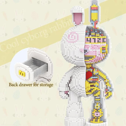 DAHONPA Animal Mechanical Rabbit Micro Building Blocks Set with Drawer（8000PCS）, Personalized Decoration, Gift for Adults and Kids