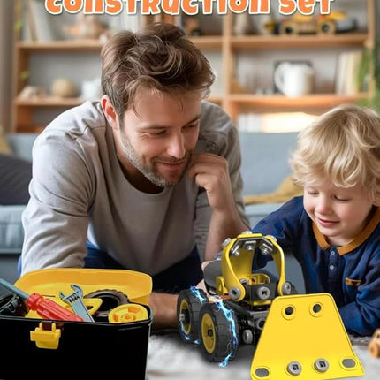 STEM Toys for 5-8 Year Old Boys, 10-in-1 Electric Toy Building Blocks for Kids Ages 4-8 Educational Construction Science Kit, Creative Activities for Boys 4-6, 8-10 Birthday & Holiday Idea Gift