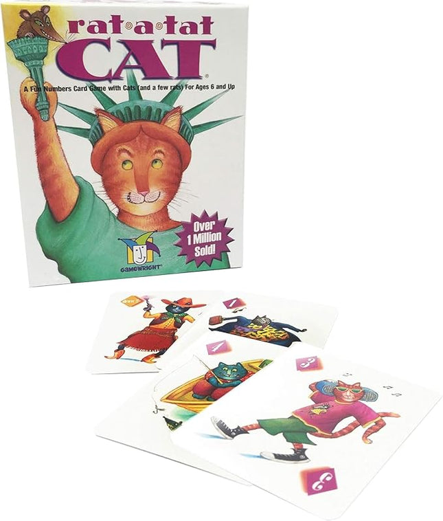 Gamewright Rat‑A‑Tat Cat Card Game – Family Board Games & Kids Games | Memory & Strategy Game for Kids 6+ | Quick Play Card Game for Family Game Night, 2‑6 Players