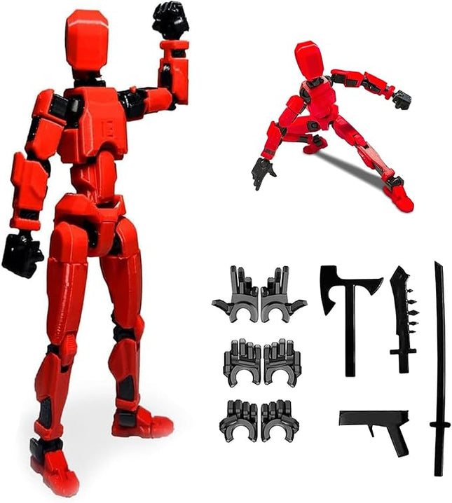 Assembly Completed Titan 13 Action Figure Set,Titan 13 Robot Action Figures 3D Printed Multi Jointed Movable,Nova 13 Action Figure,Decorations for Action Figures (Red,1pc)