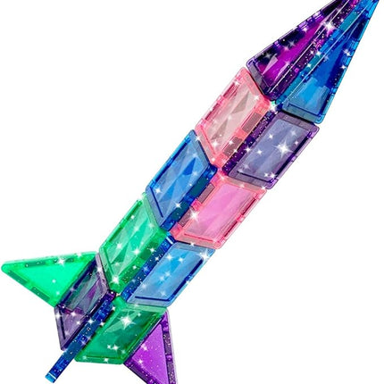 CreateOn Crayola Mini Magnetic PIP-Tiles, Building Set for Kids, Magnetic Building Toys for Kids, STEM Travel Toys for Boys and Girls Ages 3+, 24-Piece Set (Glitter)