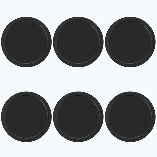 6 Pack 3 1/4 Inches Air Hockey Pucks Full Size Heavy Replacement Pucks for Air Hockey Tables (Black 82mm)