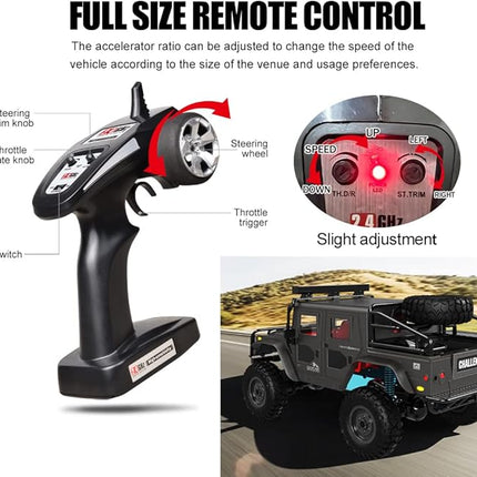 The perseids RC Truck RC Rock Crawler 1/12 Full Scale 4WD Remote Control Car Racing Vehicle Semi Truck and Trailer, 20km/h Offroad RC Truck RTR Climb Model Toys Hobby Grade RC Crawler with Metal