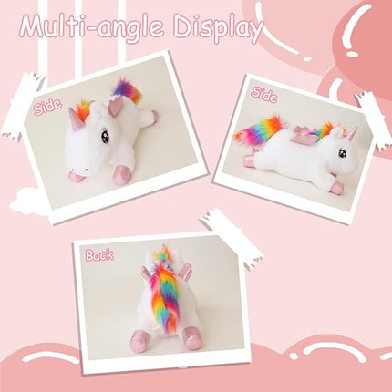 SQEQE Weighted Unicorn Plush, Weighted Unicorn Stuffed Animal, Cute Plushies Soft Pillow Toy Gift for Kids Adults 9.8 Inch, 0.8 Lbs