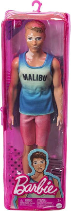 Barbie Fashionistas Ken Fashion Doll #192 with Brunette Cropped Hair & Vitiligo in Malibu Tank, Shorts & Sandals