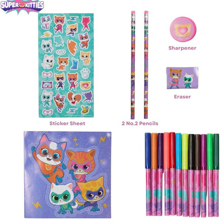 Disney Junior Super Kitties Color and Roll Activity Set with Carrying Case, Stickers, & Art Supplies
