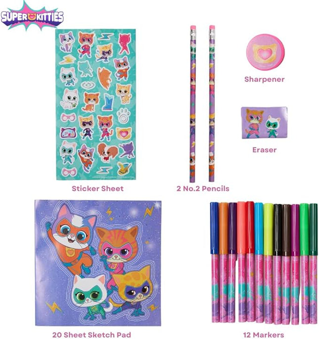 Disney Junior Super Kitties Color and Roll Activity Set with Carrying Case, Stickers, & Art Supplies